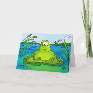Meditating frog art print card