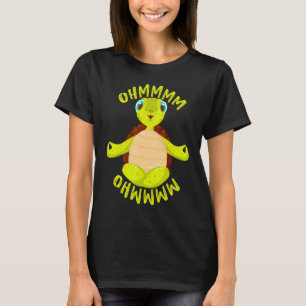 Meditating Funny Little Cute Sweet Yoga Turtle Med T-Shirt