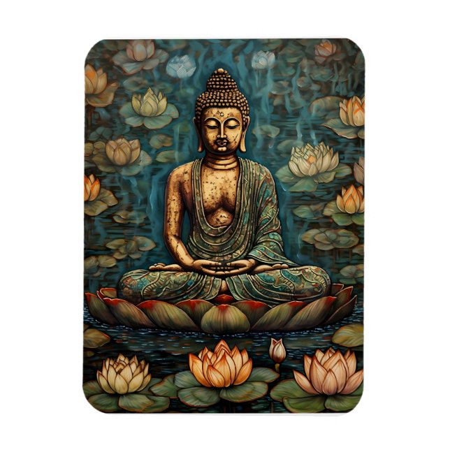 Meditating Gautam Buddha Art Magnet (Vertical)
