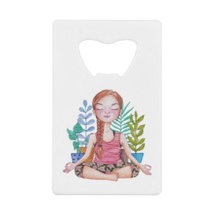 Meditating Girl With Plants