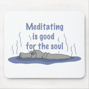 Meditating Hippopotamus Mouse Mat