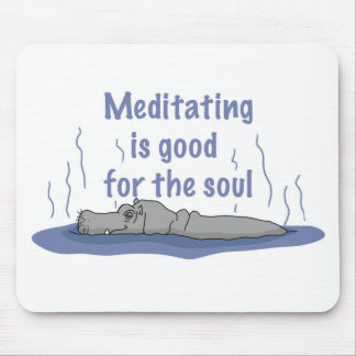 Meditating Hippopotamus Mouse Mat