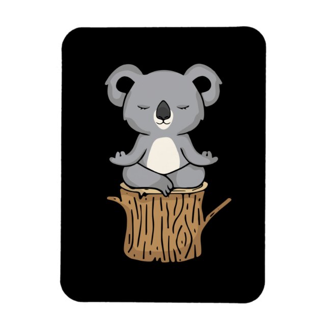 Meditating Koala Lover Women Meditation Gift Yoga Magnet (Vertical)