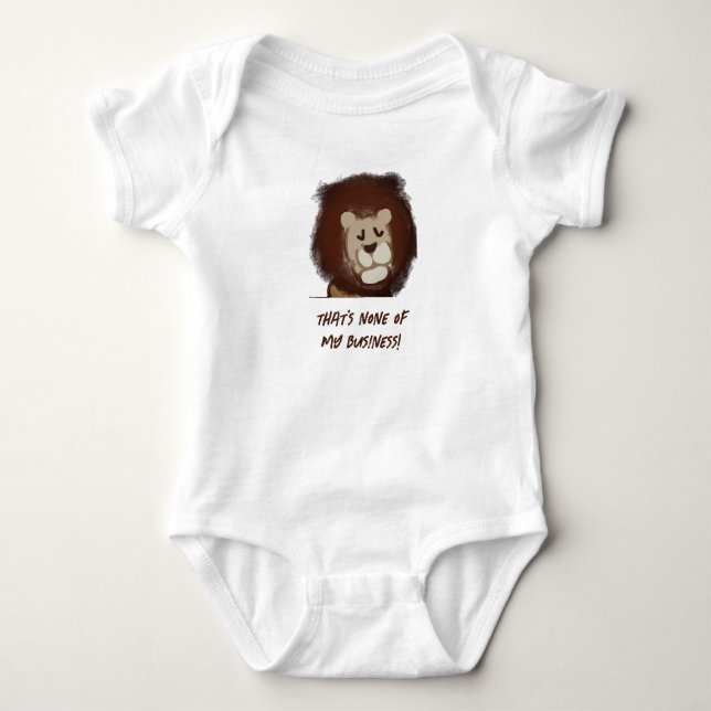 Meditating Lion Baby Bodysuit (Front)