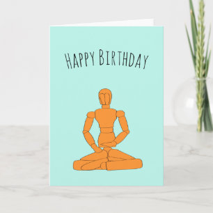 Meditating Mannequin Birthday Card