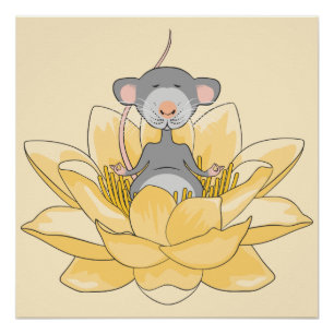 Meditating Mouse Poster