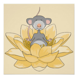 Meditating Mouse Poster