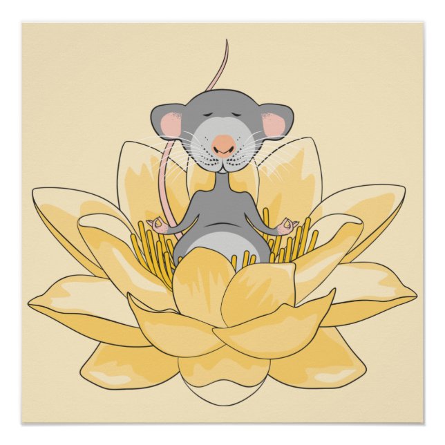 Meditating Mouse Poster (Front)