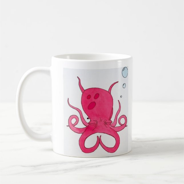 Meditating Octopus Coffee Mug (Left)