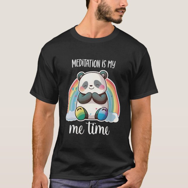 Meditating Panda Bear Yoga Meditating Panda Medita T-Shirt (Front)