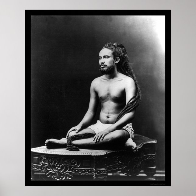 Meditating Priest in India 1898 Poster (Front)