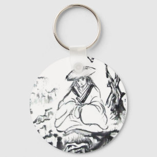 Meditating Samurai Keychain
