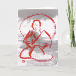 Meditating Shaolin Monk Blank Card