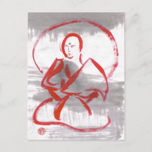 Meditating Shaolin Monk Postcard (Front)