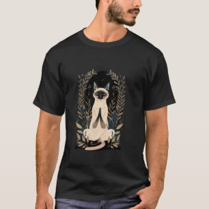 Meditating Siamese Cat Graphic - Zen Yoga Feline D T-Shirt