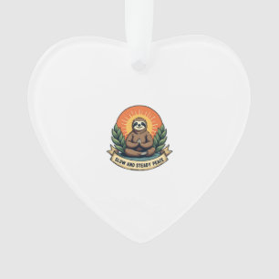 Meditating Sloth Vintage Relaxed Humor Design 2 Ornament
