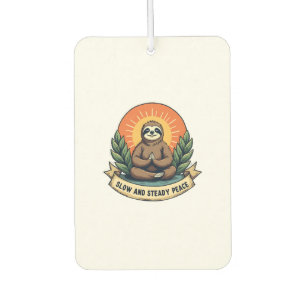 Meditating Sloth Vintage Relaxed Humour Design 2 Car Air Freshener