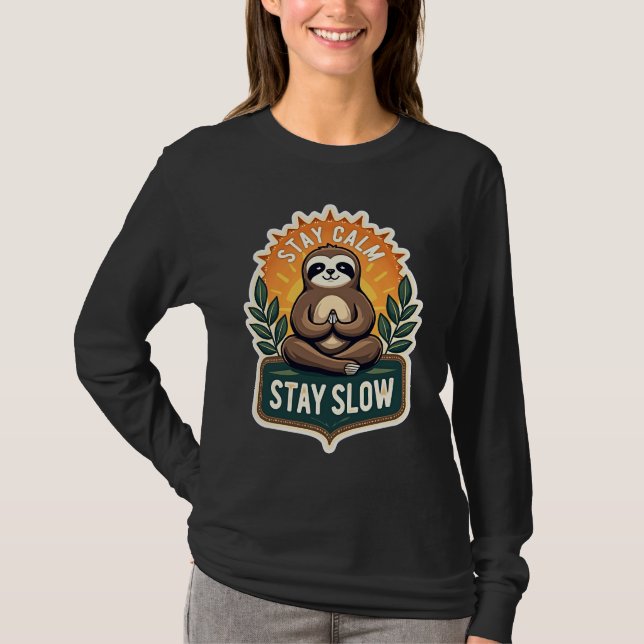 Meditating Sloth Vintage Relaxed Mind T-Shirt 2 (Front)