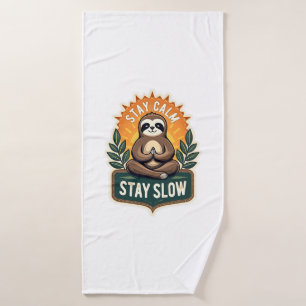 Meditating Sloth Vintage Relaxed Mind T-Shirt 2 Bath Towel