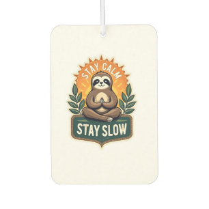 Meditating Sloth Vintage Relaxed Mind T-Shirt 2 Car Air Freshener