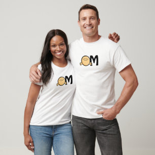 Meditating Smile Cartoon - OM T-Shirt