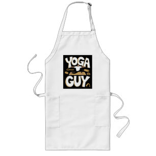 Meditating Stick Man Meditation Long Apron