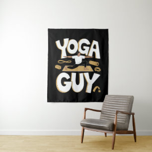 Meditating Stick Man Meditation Tapestry