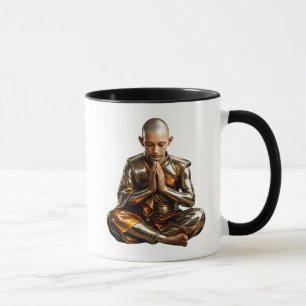 meditating tibetan monk mug