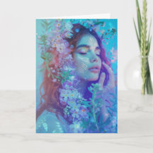 *~* Meditating Woman Spiritual FLORAL SC4 BLANK