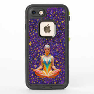 Meditating woman & star patterns iPhone 8/7 Cases