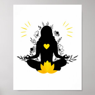 Meditating Woman Yoga Spirituality Mindfulness Pea Poster