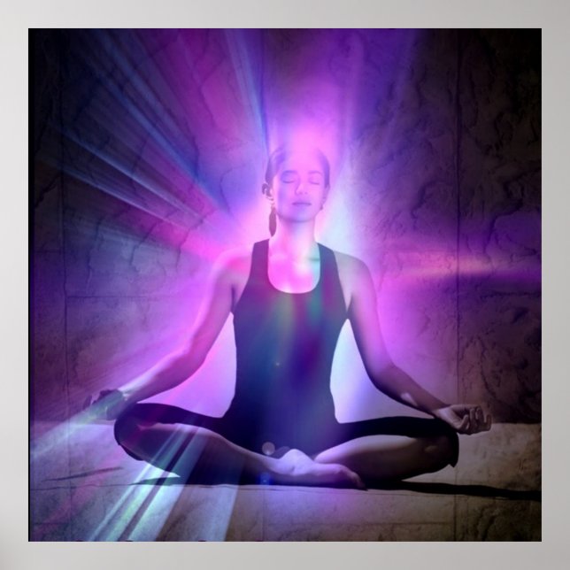 Meditating woman,zen,peaceful,restful,yoga poster (Front)