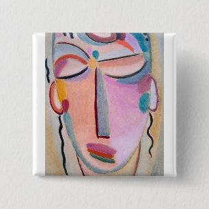 Meditation Alexej von Jawlensky Figurative Art 15 Cm Square Badge