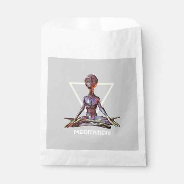 Meditation. Alien in tranquil pose Favour Bags (Front)