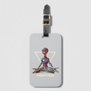 Meditation. Alien in tranquil pose Luggage Tag