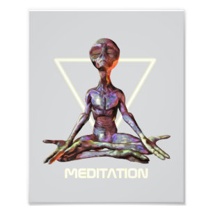 Meditation. Alien in tranquil pose Photo Print