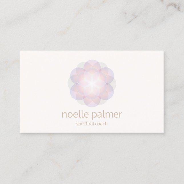 Meditation and Yoga Teacher Flower of Life Mandala Business Card (Front)
