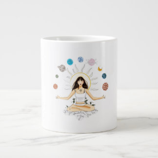 Meditation art large coffee mug