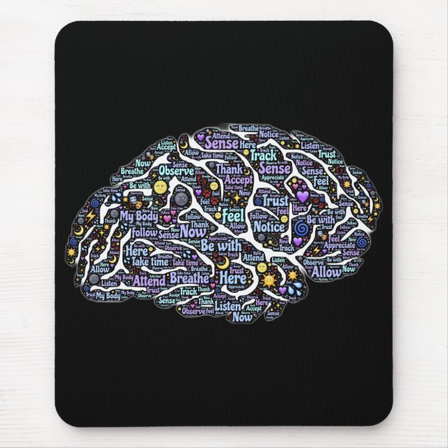 Meditation Body Inspirational Word Art    Mouse Mat (Front)