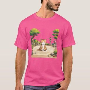 Meditation Bonsai Kitten Lover Japanese Art Cute C T-Shirt