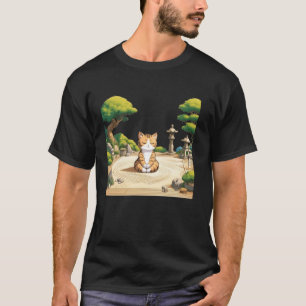 Meditation Bonsai Kitten Lover Japanese Art Cute C T-Shirt