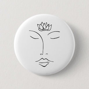 Meditation, Buddha, Lotus Flower, Buddhism, Spirit 6 Cm Round Badge