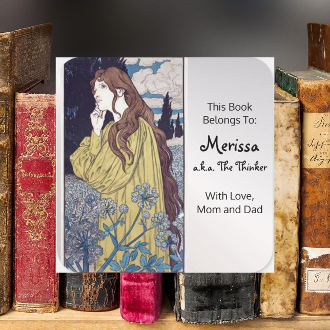 Meditation by Eugene Grasset Square Sticker (Creator Uploaded)