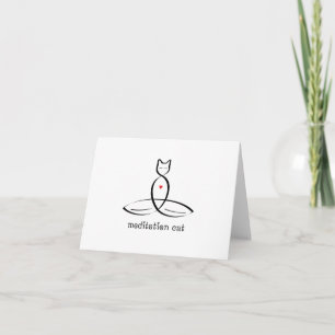 Meditation Cat - Fancy style text. Card
