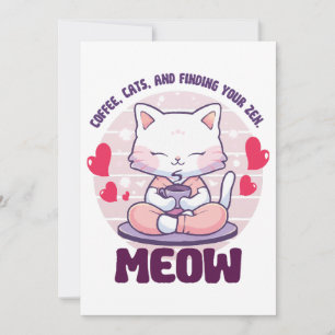 Meditation cat - Kawaii cat Invitation
