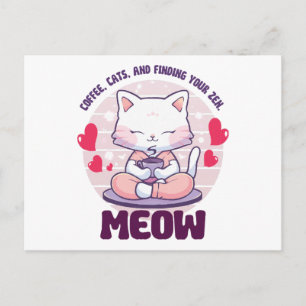 Meditation cat - Kawaii cat Postcard