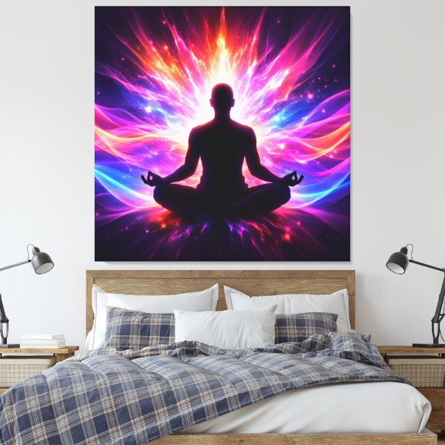 Meditation Chakra Stretched Canvas Wall Art (Insitu(Bedroom))