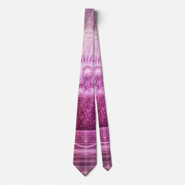 Meditation Chakra Zen Purple Men's Neck Tie (Front)