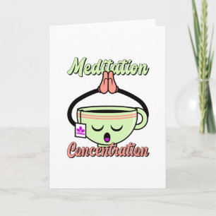 Meditation Concentration Cute Coffee Mug Kawaii Card