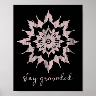 Meditation Esoteric Lotus Flower Stay Grounded Yog Poster